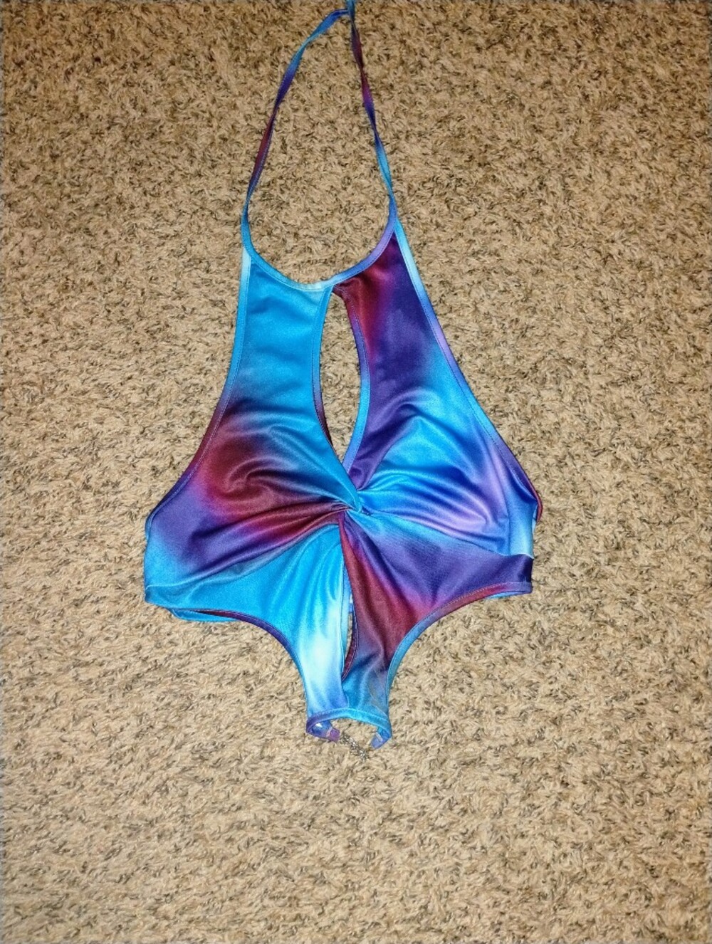 Hueyuanguoji Blue & Purple Twist-Front Top
